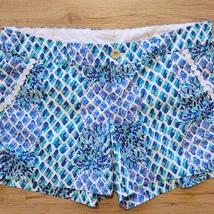 Lilly Pulitzer The Callahan Blue Teal Pineapple Shorts